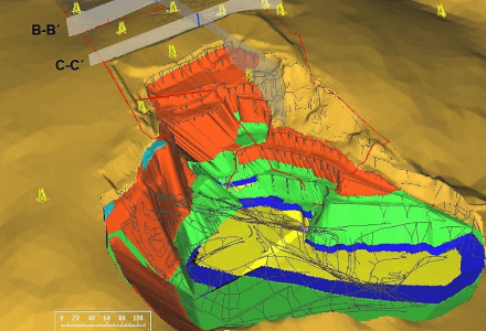 HydroTherm Referenz - 3D-Lagerstättenmodell und Abbauprognose eines Steinbruchs