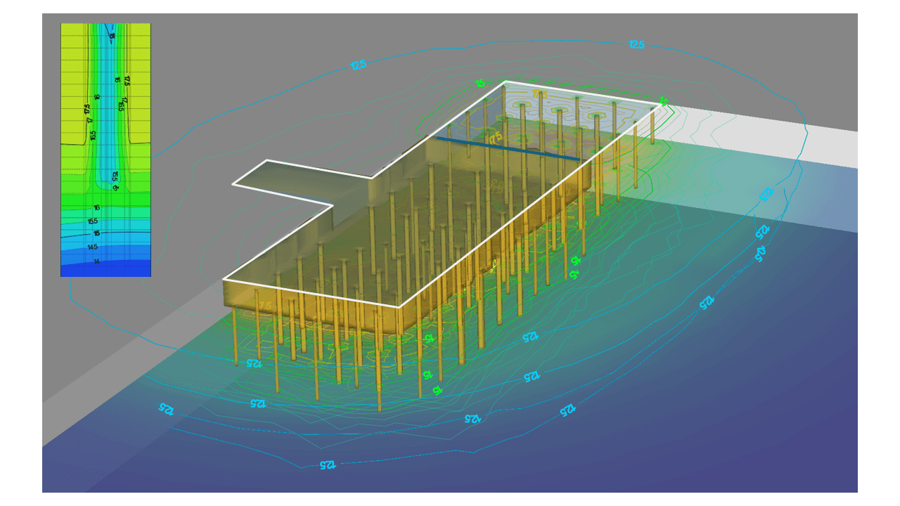 HydroTherm Referenz - Geothermische Wärme-/Kälteversorgung mittels thermisch aktivierter Bauteile (Energiepfähle)